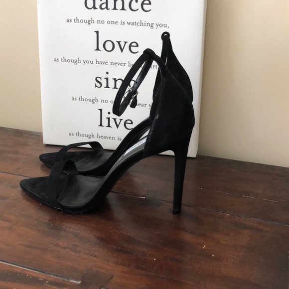 San Black Nubuk Steve Madden Heels 8.5 - Picture 3 of 4